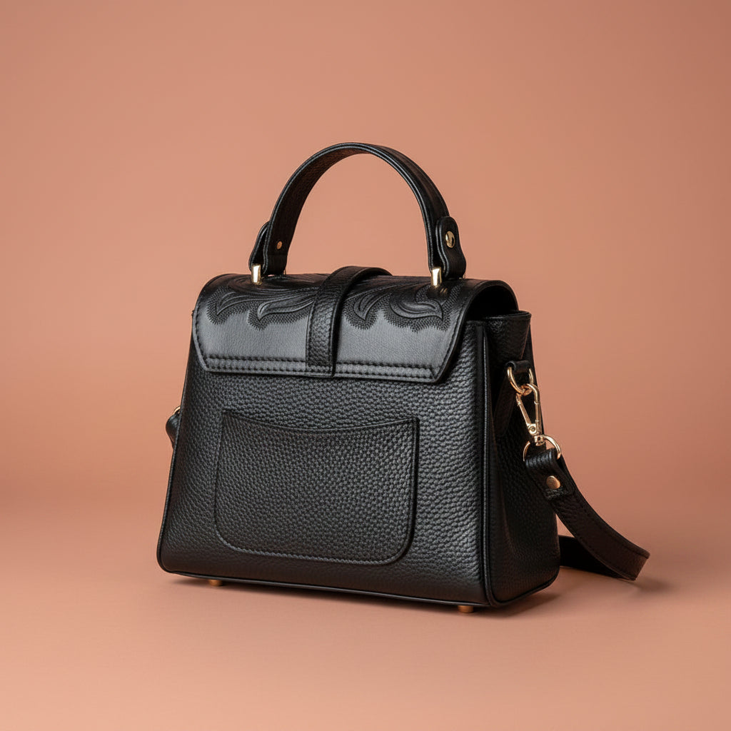Lourdes Cincelado Handbag | Black