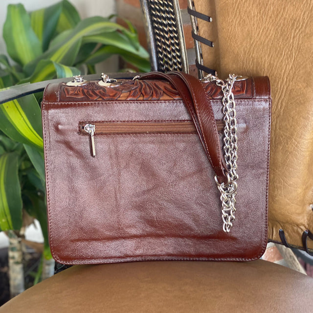 Diana Tooled Leather Bag | Cafe - Mirasol Accessories