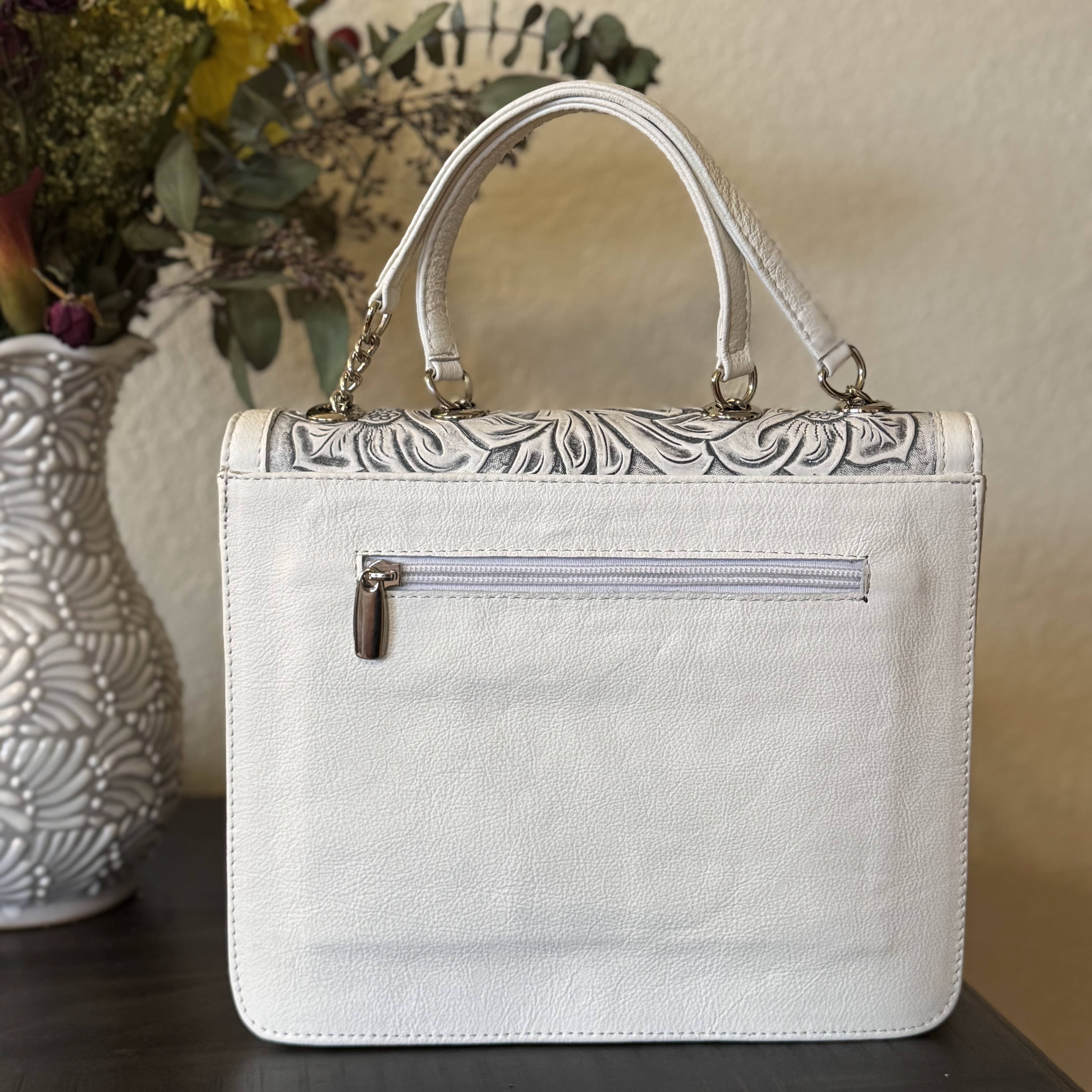 Diana Tooled Leather Bag | Gray