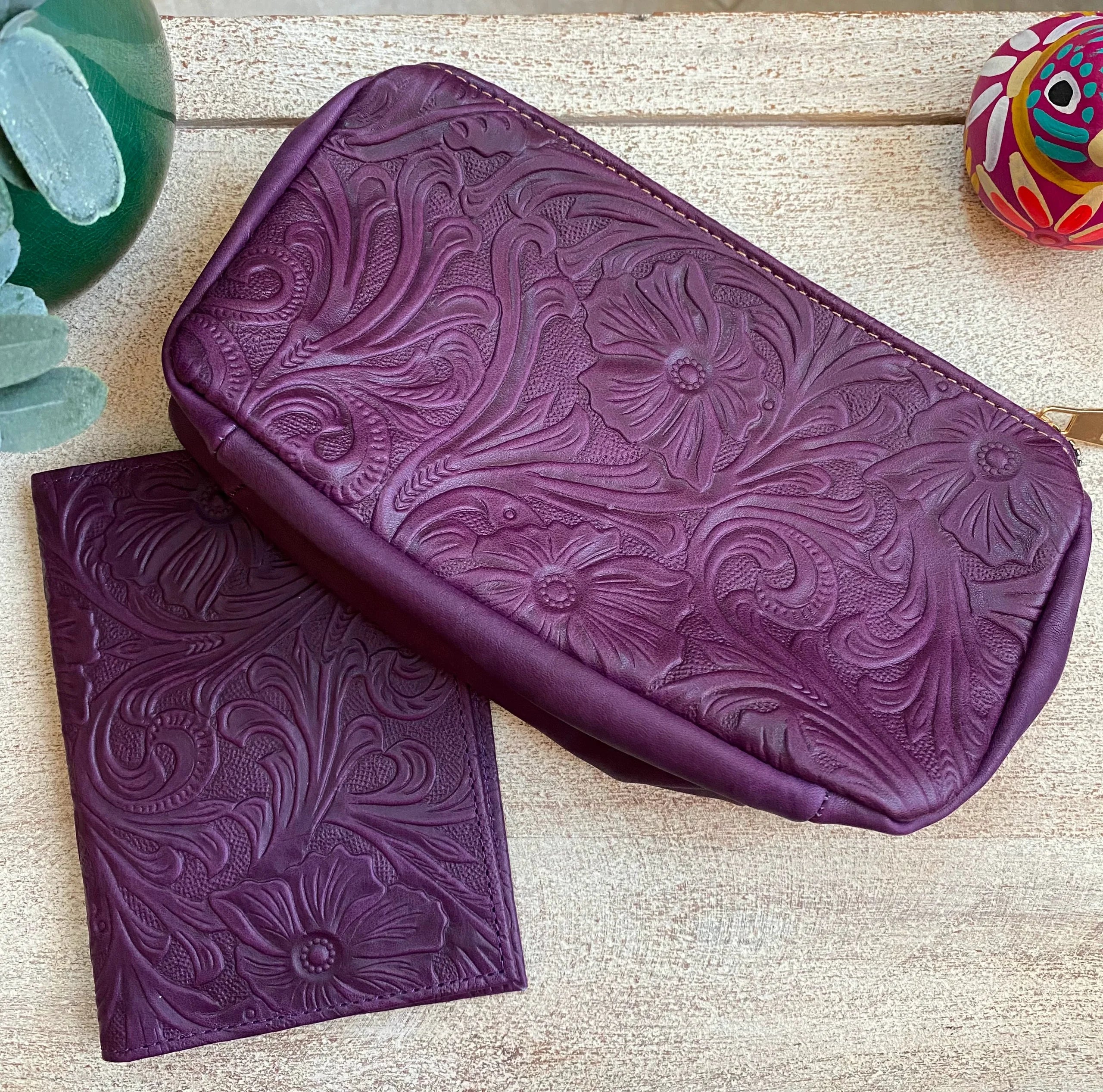 Travel Set | Passport Case and Makeup Bag | Violeta - Mirasol Accessories