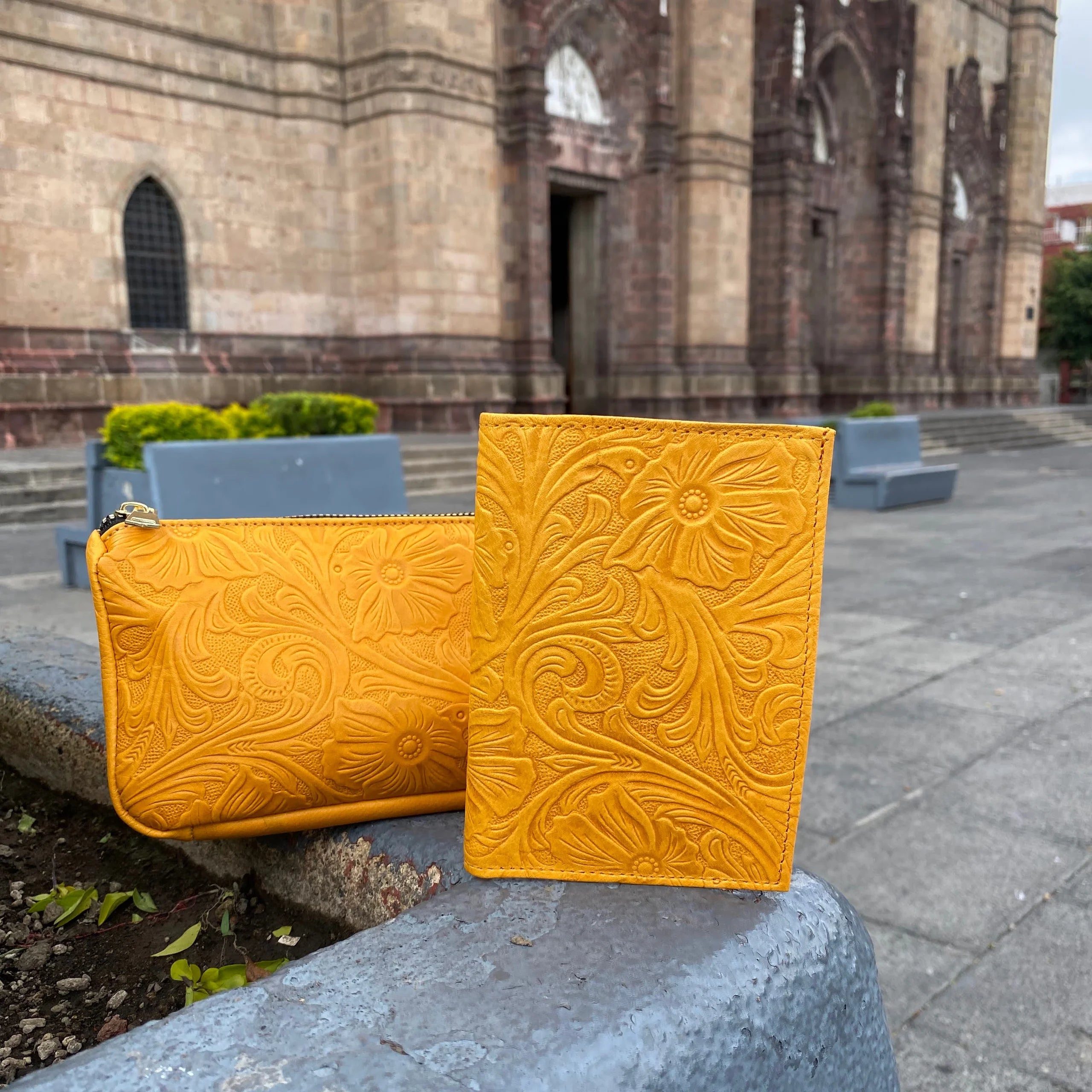 Travel Set | Passport Case and Makeup Bag | Amarillo - Mirasol Accessories
