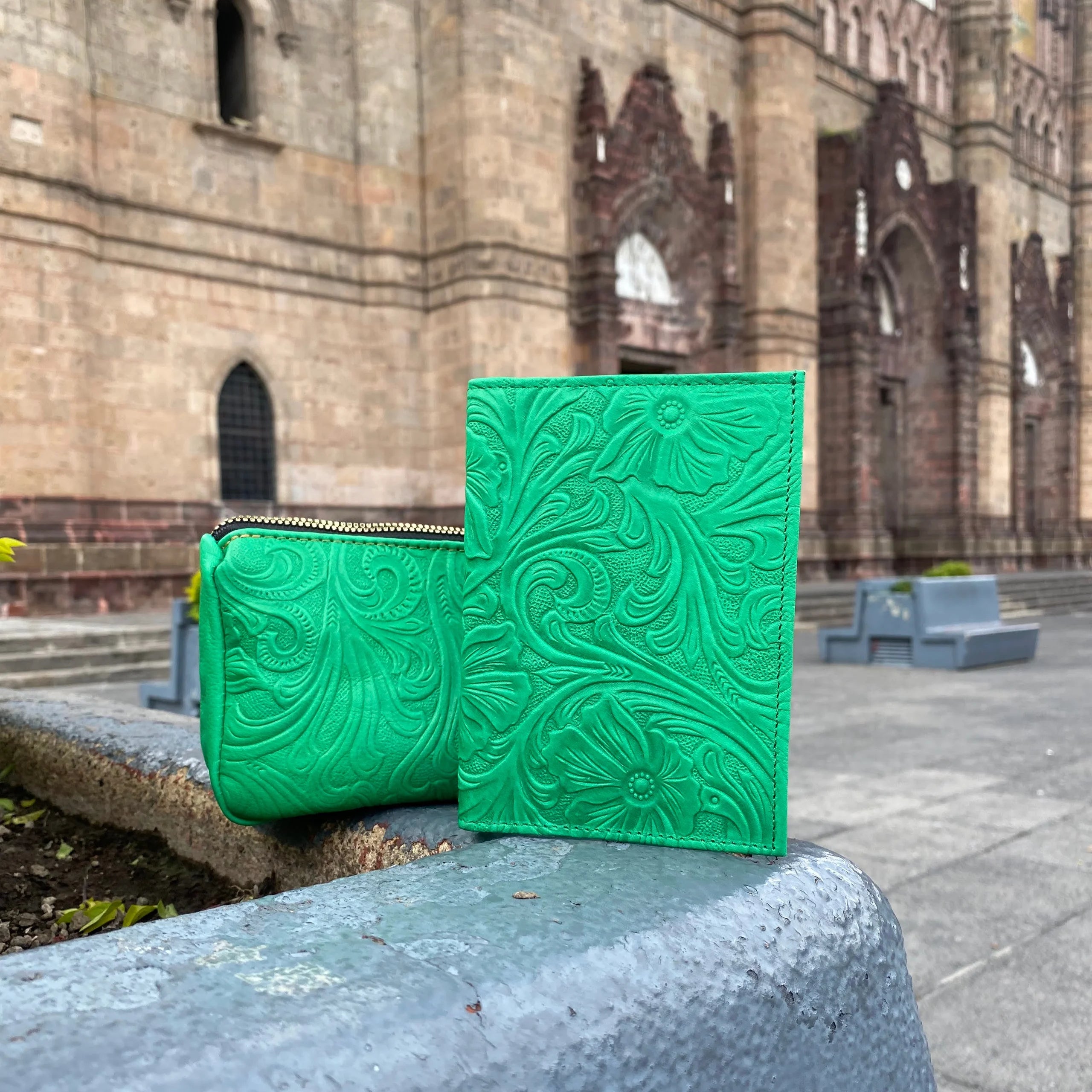 Travel Set | Passport Case and Makeup Bag | Verde - Mirasol Accessories