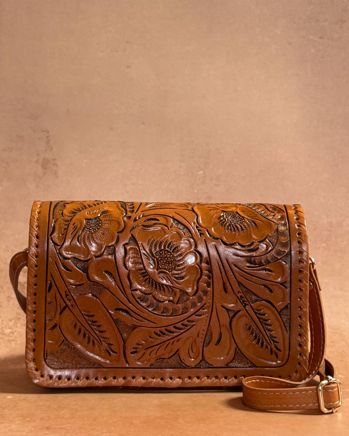 Brenda Tooled Crossbody | Miel