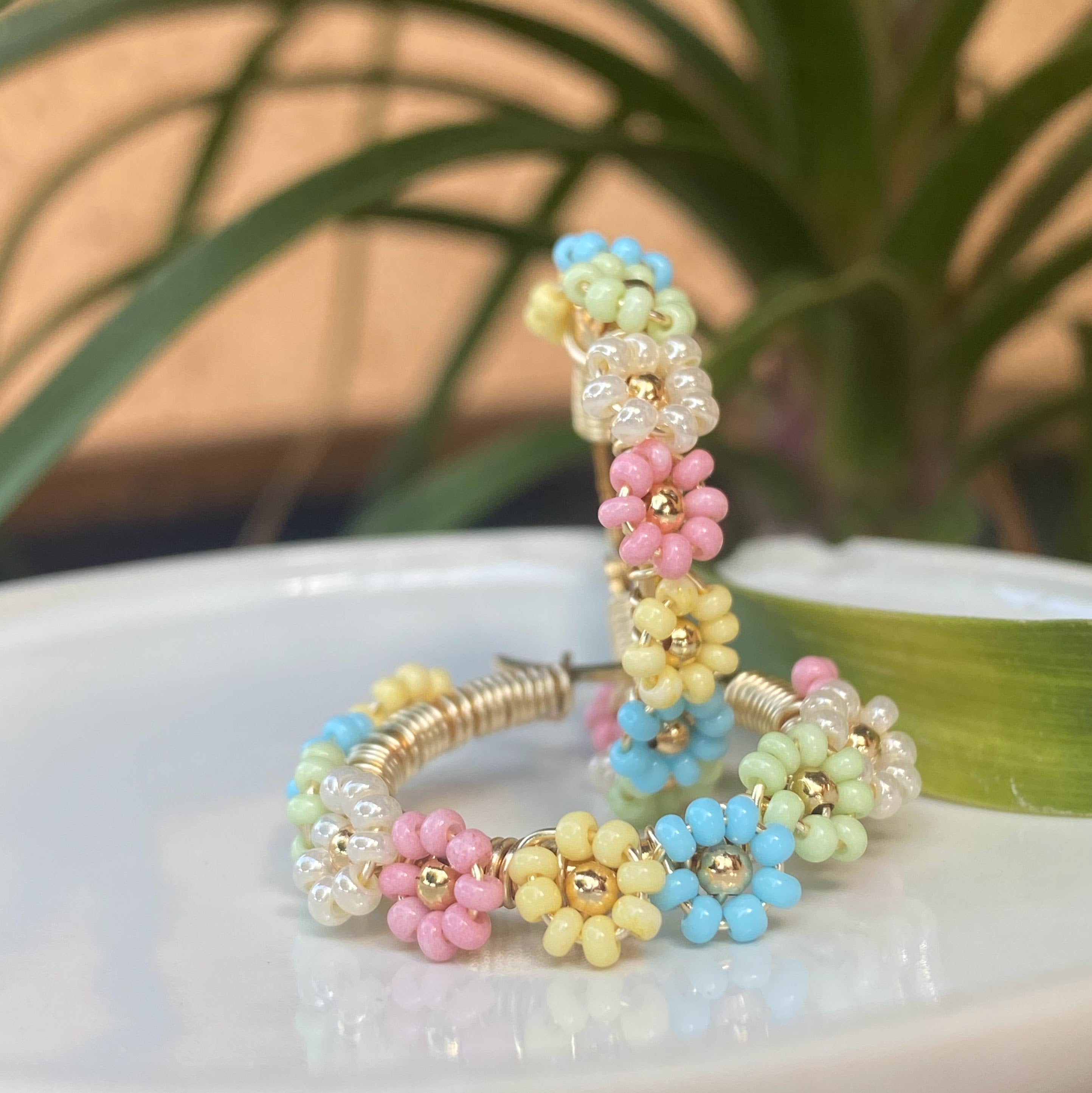 Daisy Beaded Hoops | De Colores - Mirasol Accessories