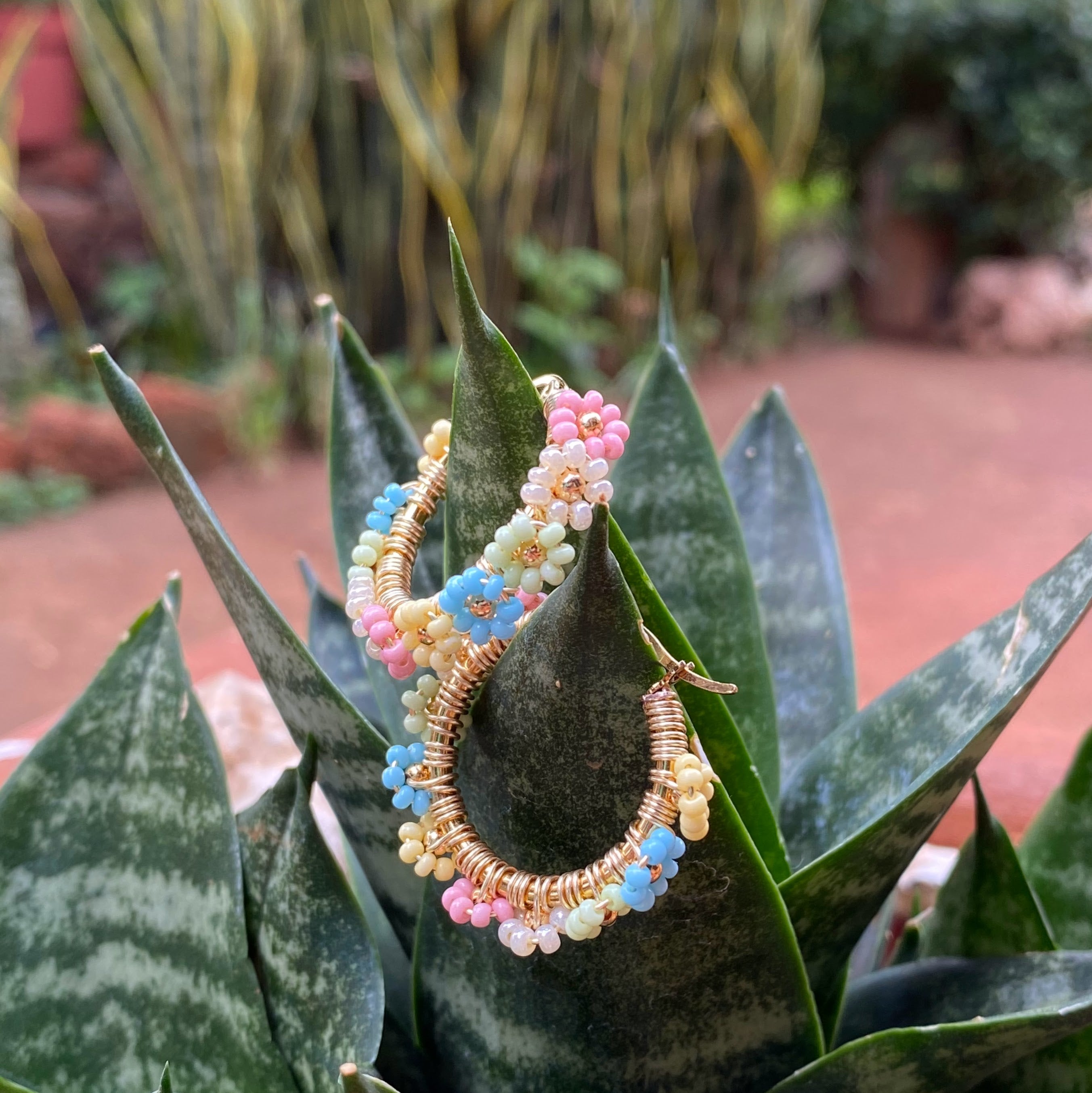 Daisy Beaded Hoops | De Colores - Mirasol Accessories