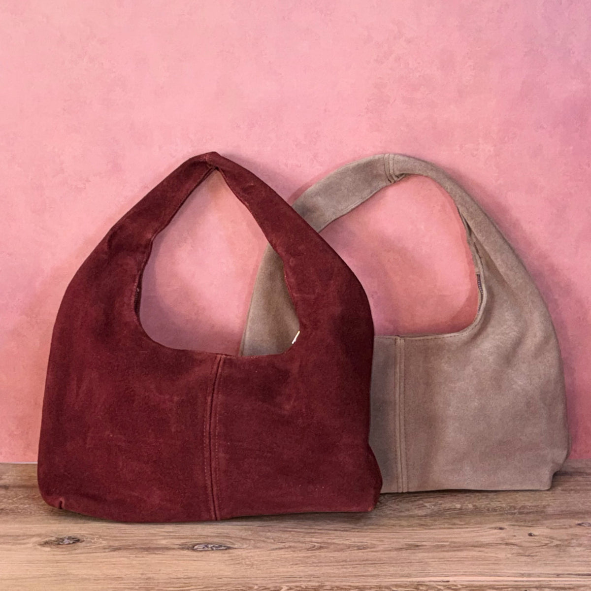 Elena Suede Shoulder Bag | Taupe