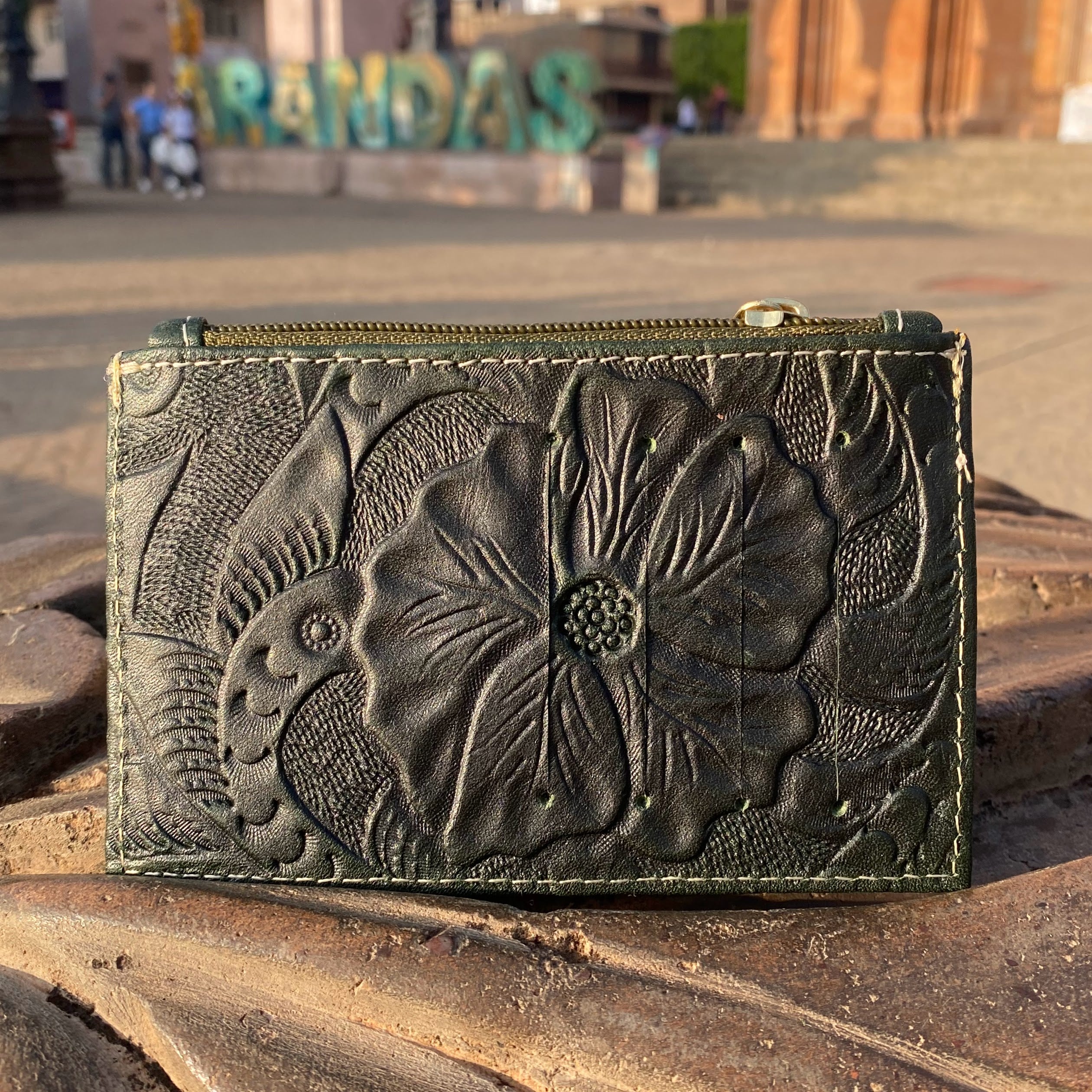 Cristi Leather Credit Card Holder | Forest Green - Mirasol Accessories