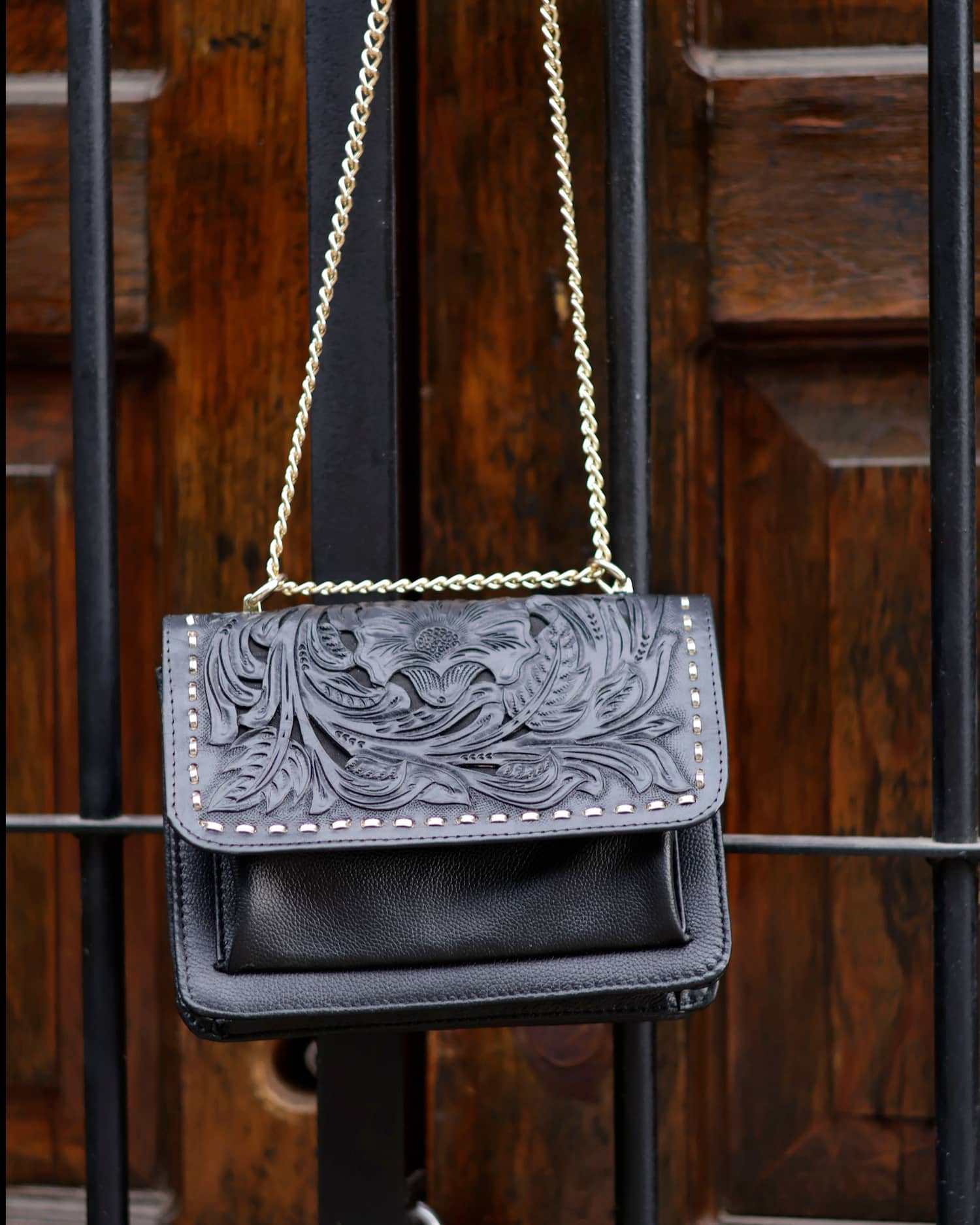 Renata Tooled Leather Handbag