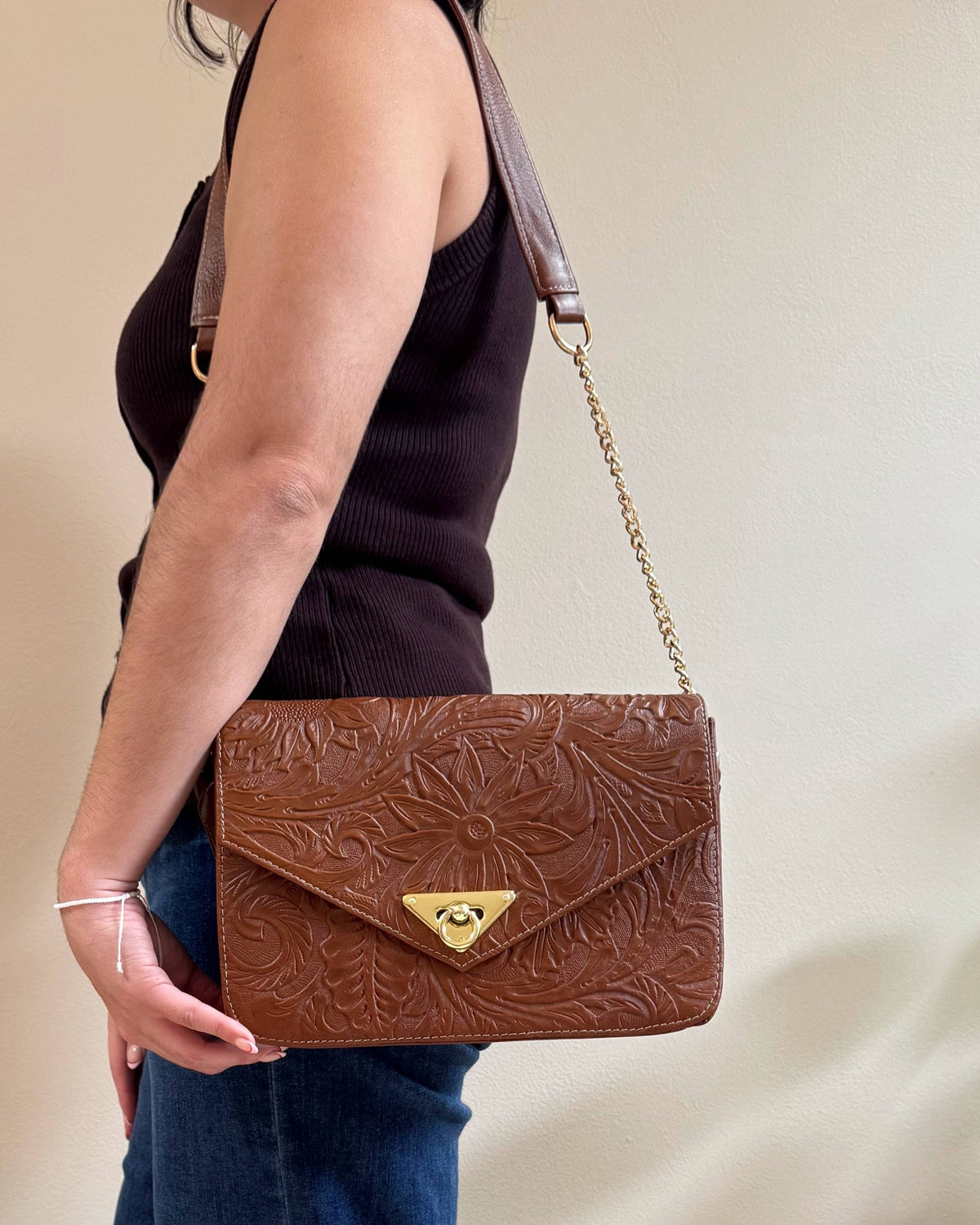 Ofelia Leather Crossbody | Caramelo - Mirasol Accessories