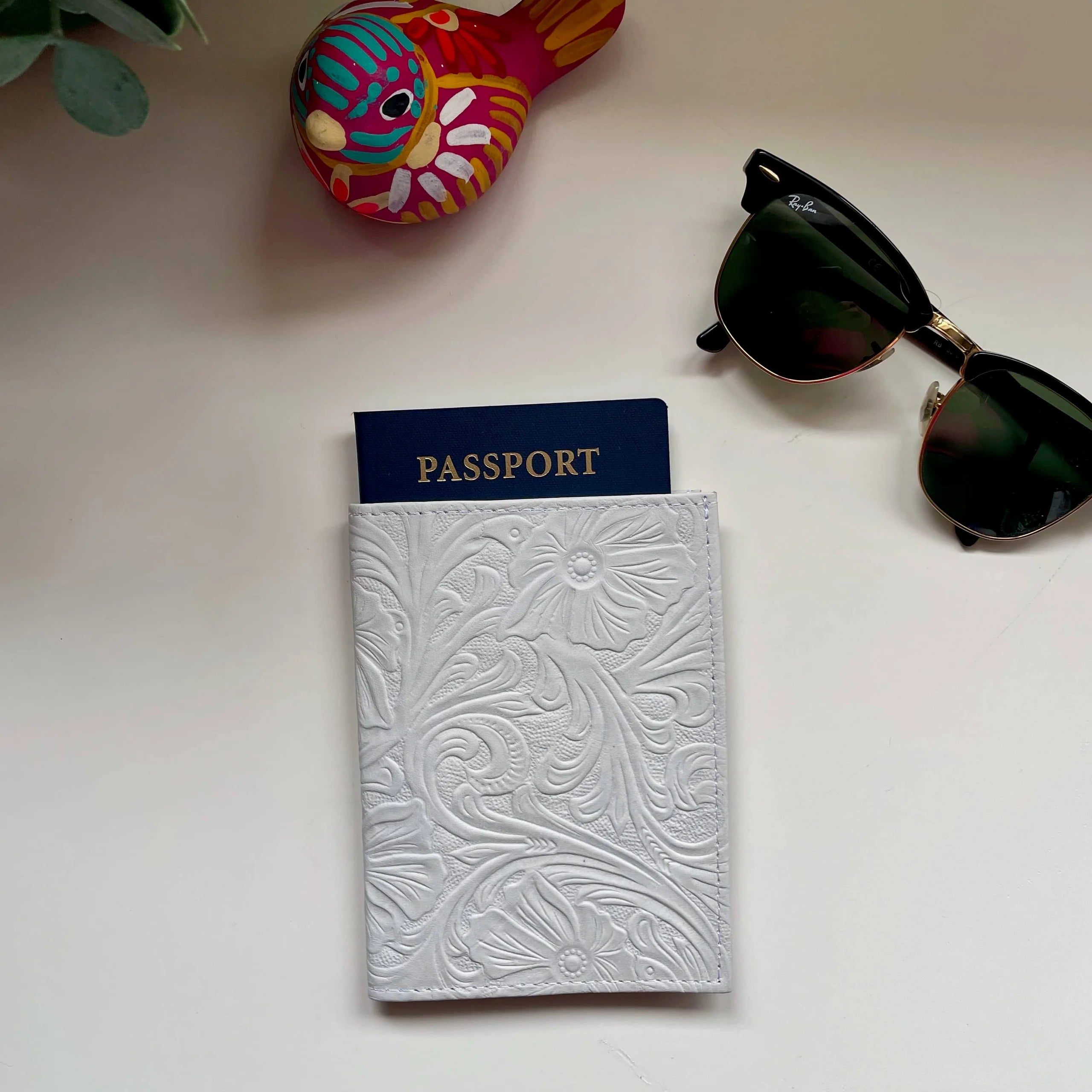 Luna Leather Passport Case | Blanco - Mirasol Accessories