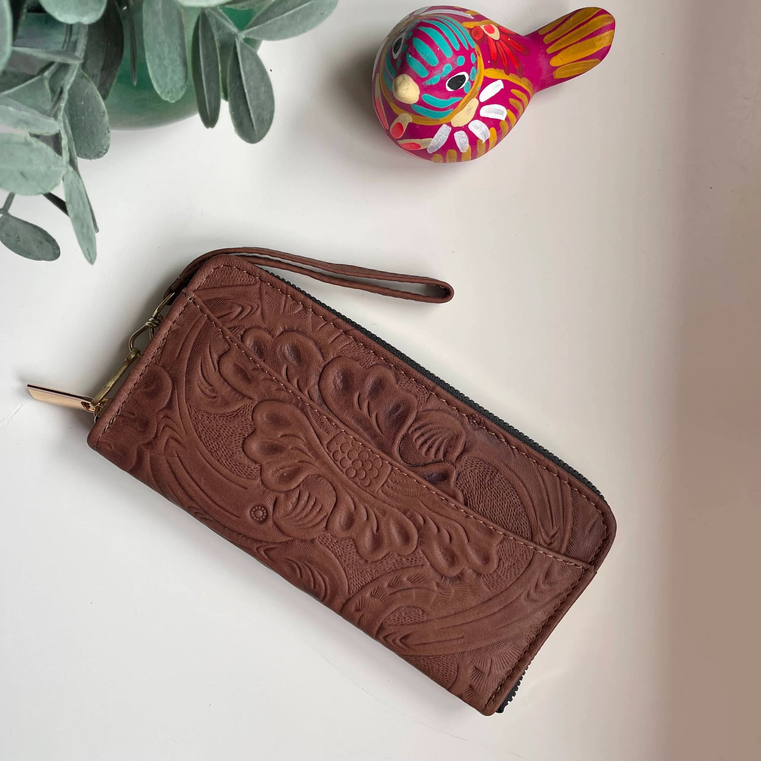 Karina Leather Wallet | Cafe - Mirasol Accessories