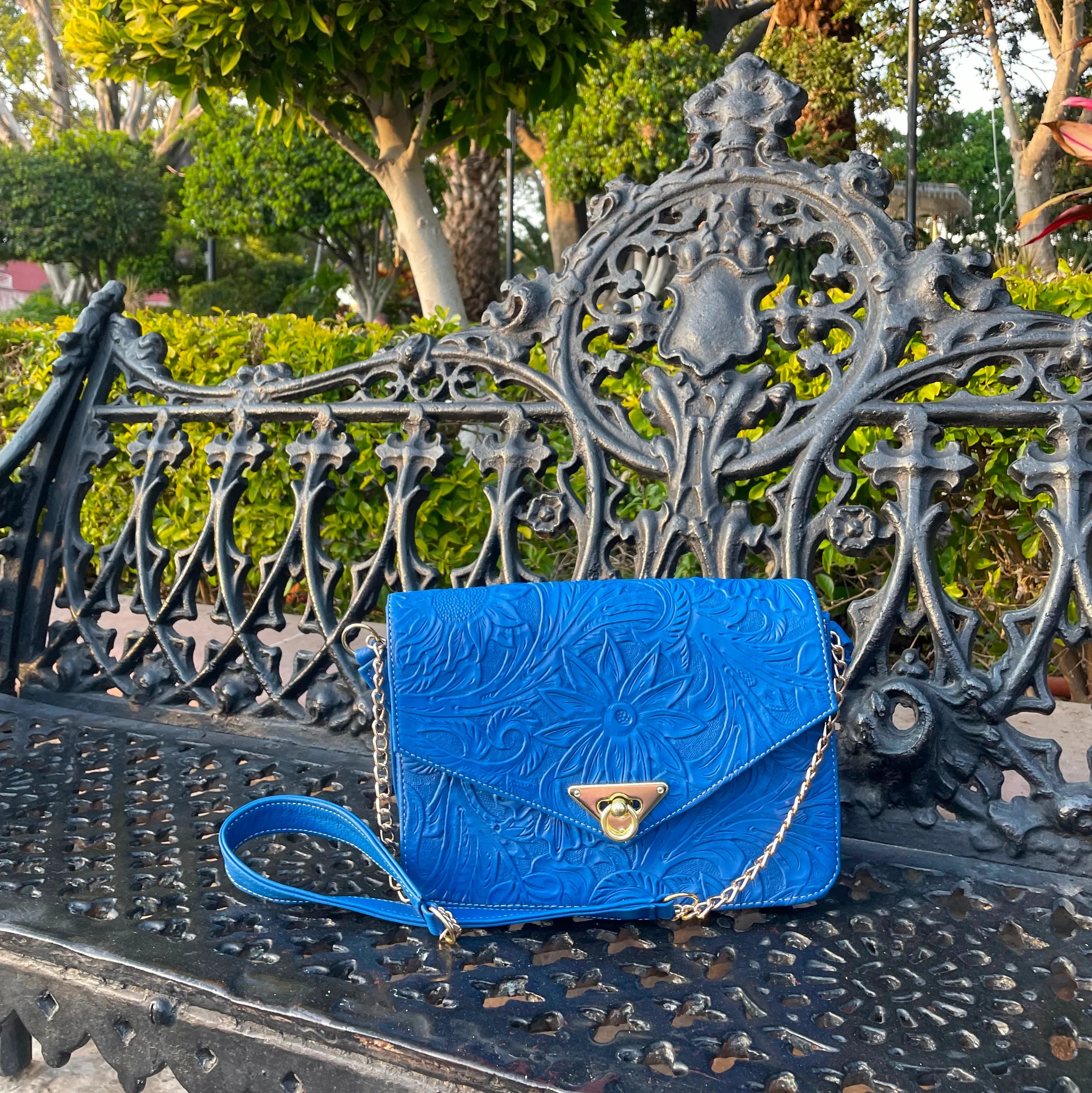 Ofelia Leather Crossbody | Royal Blue - Mirasol Accessories