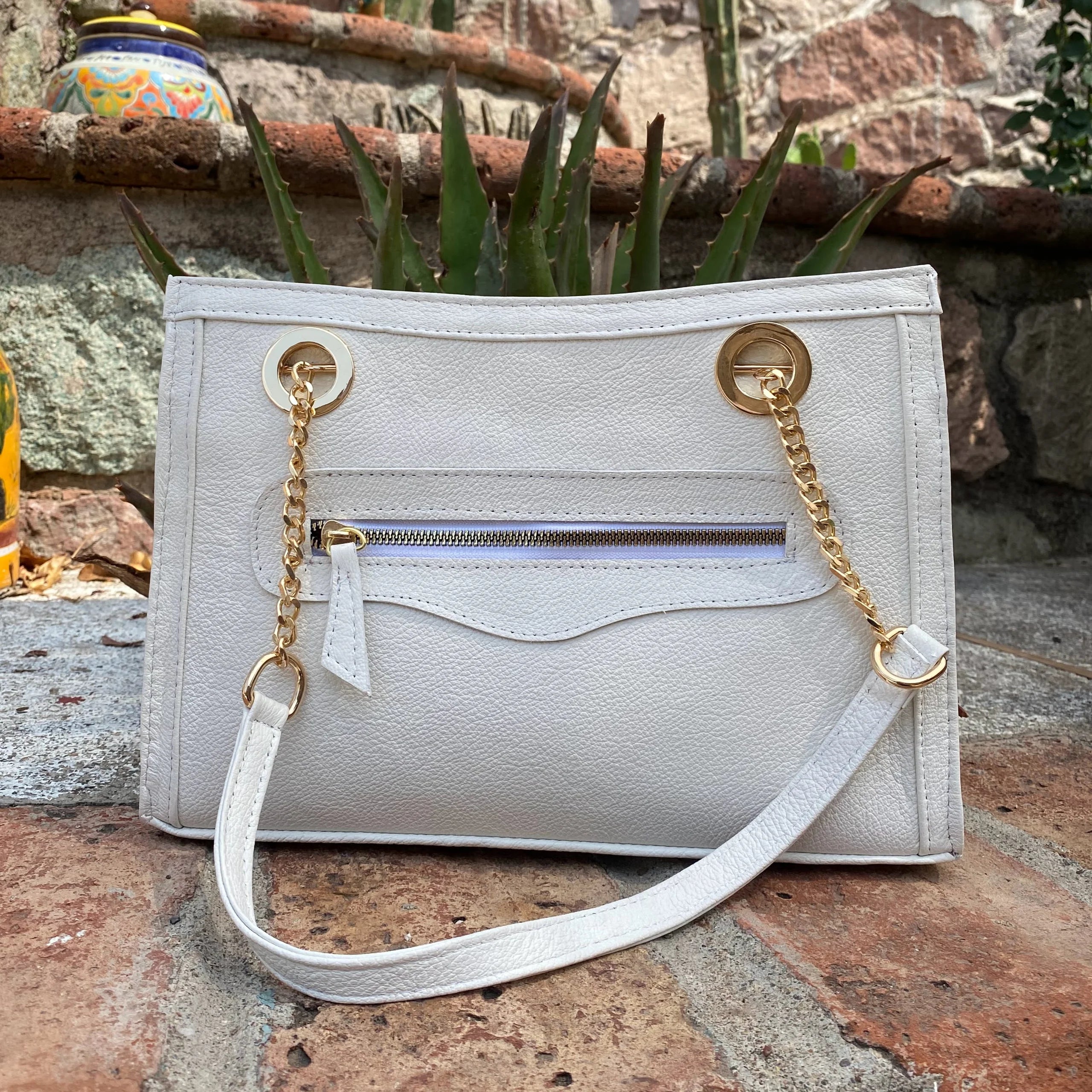 Grecia Tooled Leather Crossbody  | Blanca - Mirasol Accessories