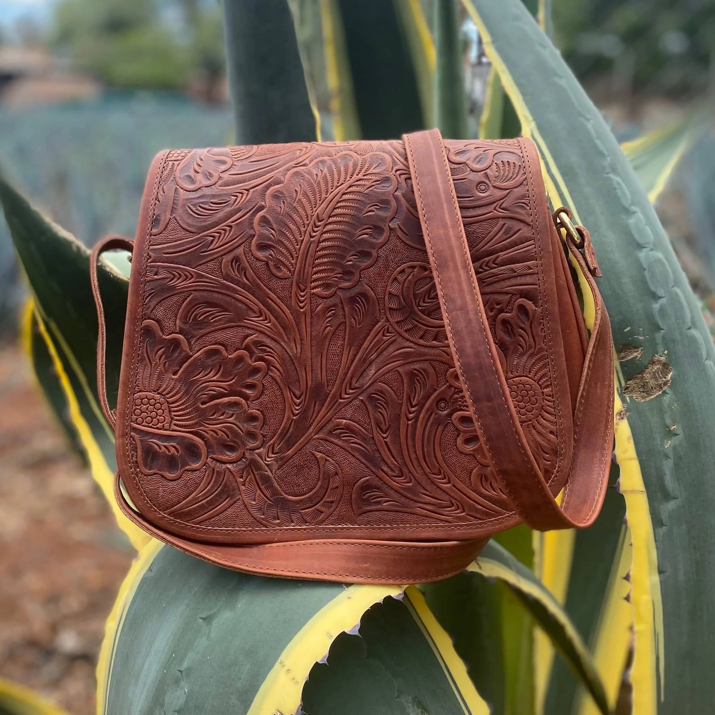 Handmade leather crossbody bag sales