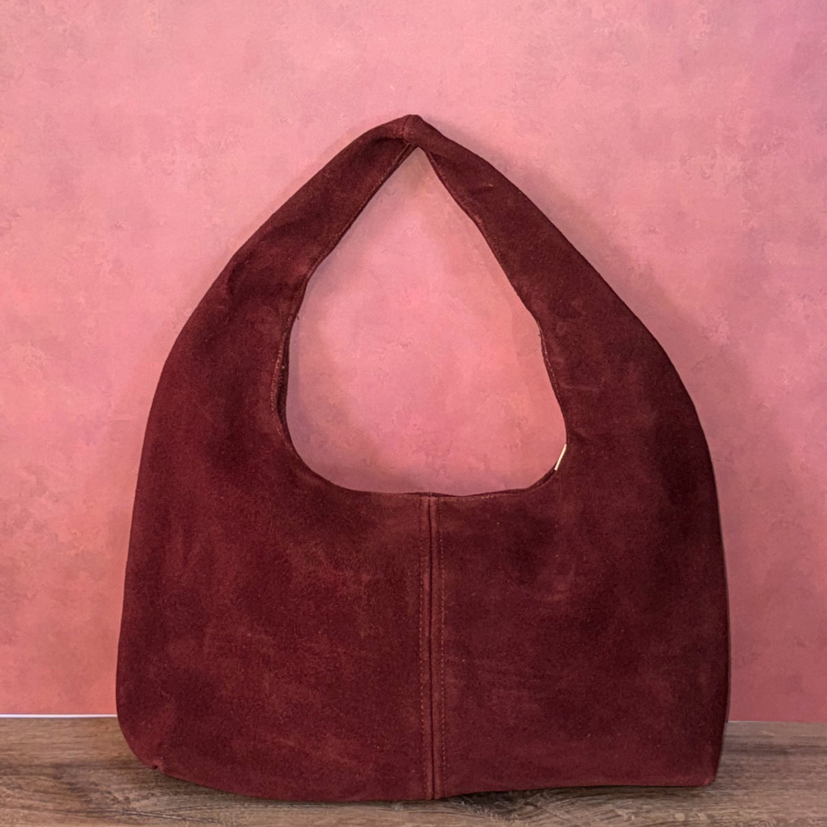 Elena Suede Shoulder Bag | Vino - Mirasol Accessories